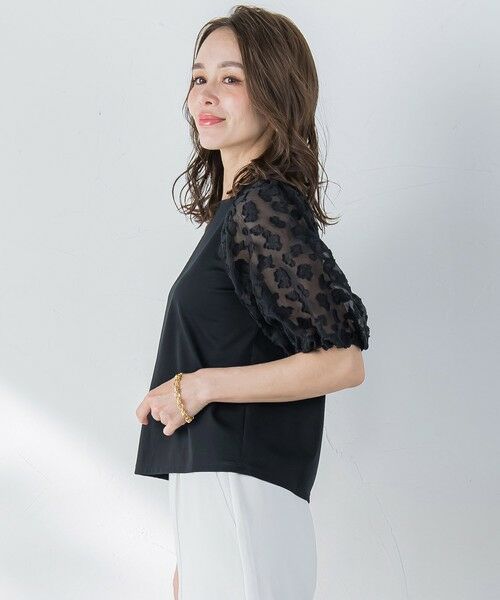 Viaggio Blu / ビアッジョブルー カットソー | シアーフラワージャガードプルオーバー≪洗濯機で洗える≫ | 詳細15