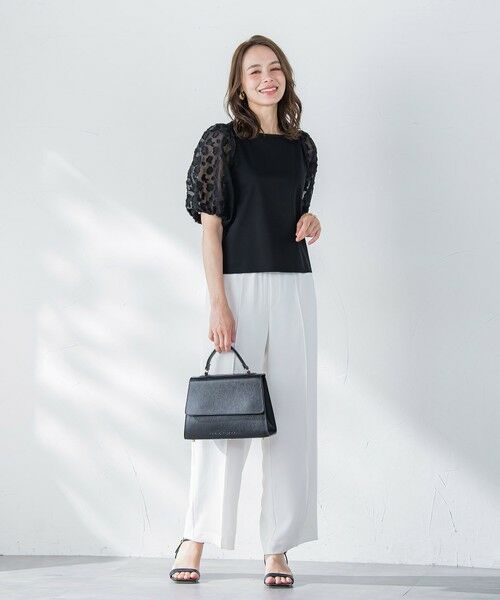 Viaggio Blu / ビアッジョブルー カットソー | シアーフラワージャガードプルオーバー≪洗濯機で洗える≫ | 詳細19