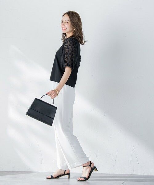 Viaggio Blu / ビアッジョブルー カットソー | シアーフラワージャガードプルオーバー≪洗濯機で洗える≫ | 詳細20