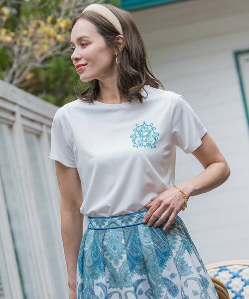 Viaggio Blu / ビアッジョブルー カットソー | 【WEB限定】35th Anniversaryロゴ刺繍Tシャツ≪洗濯機で洗える≫ | 詳細1