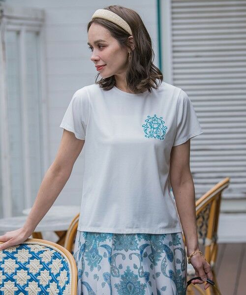 Viaggio Blu / ビアッジョブルー カットソー | 【WEB限定】35th Anniversaryロゴ刺繍Tシャツ≪洗濯機で洗える≫ | 詳細11