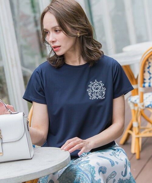 Viaggio Blu / ビアッジョブルー カットソー | 【WEB限定】35th Anniversaryロゴ刺繍Tシャツ≪洗濯機で洗える≫ | 詳細20