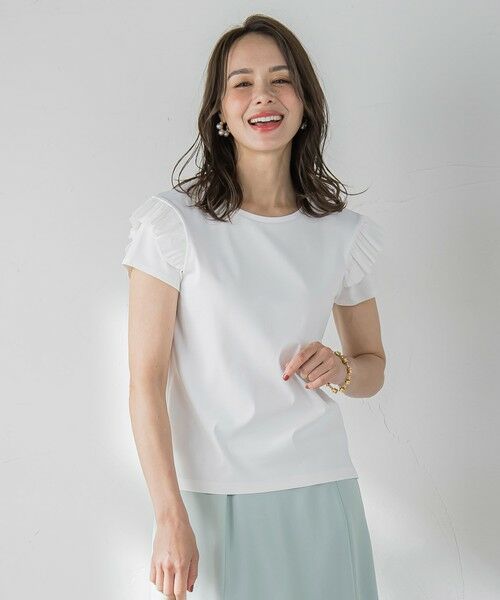 セール】 【WEB限定】袖フリルカットソー≪洗濯機で洗える