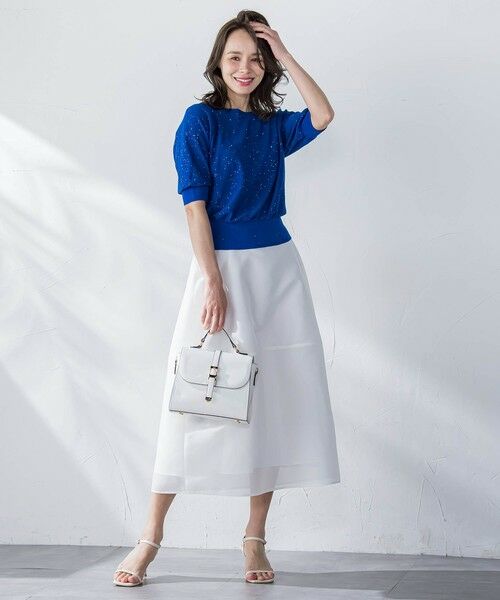 Viaggio Blu / ビアッジョブルー ミニ・ひざ丈スカート | スパンオーガンジーコクーンスカート≪洗濯機で洗える≫ | 詳細10