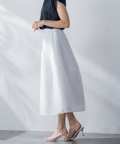 Viaggio Blu / ビアッジョブルー ミニ・ひざ丈スカート | スパンオーガンジーコクーンスカート≪洗濯機で洗える≫ | 詳細2