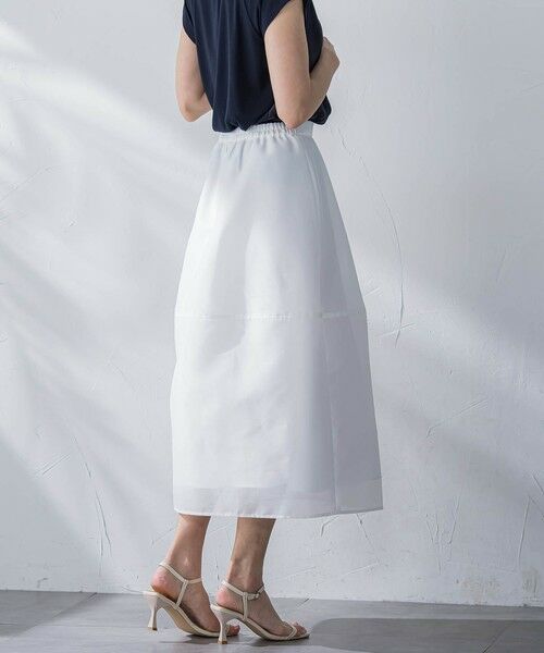 Viaggio Blu / ビアッジョブルー ミニ・ひざ丈スカート | スパンオーガンジーコクーンスカート≪洗濯機で洗える≫ | 詳細3