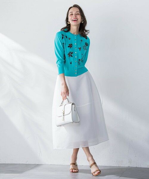 Viaggio Blu / ビアッジョブルー ミニ・ひざ丈スカート | スパンオーガンジーコクーンスカート≪洗濯機で洗える≫ | 詳細8