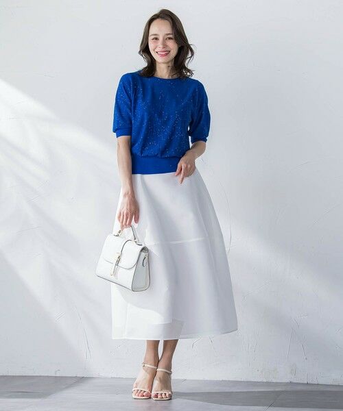 Viaggio Blu / ビアッジョブルー ミニ・ひざ丈スカート | スパンオーガンジーコクーンスカート≪洗濯機で洗える≫ | 詳細9