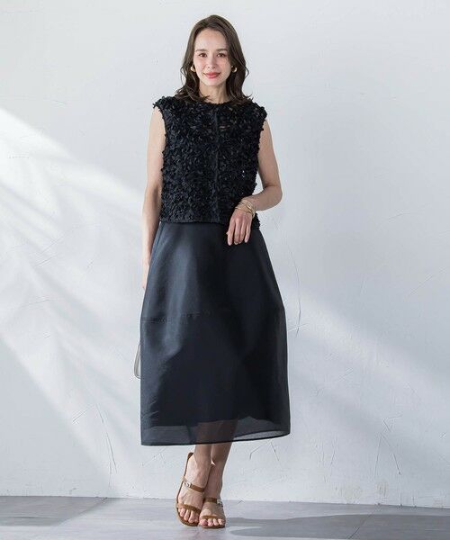Viaggio Blu / ビアッジョブルー ミニ・ひざ丈スカート | スパンオーガンジーコクーンスカート≪洗濯機で洗える≫ | 詳細15