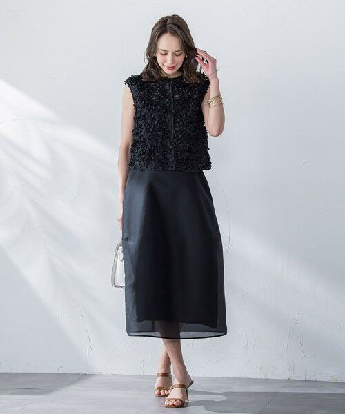 Viaggio Blu / ビアッジョブルー ミニ・ひざ丈スカート | スパンオーガンジーコクーンスカート≪洗濯機で洗える≫ | 詳細17
