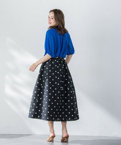 Viaggio Blu / ビアッジョブルー ミニ・ひざ丈スカート | スパンオーガンジーコクーンスカート≪洗濯機で洗える≫ | 詳細24