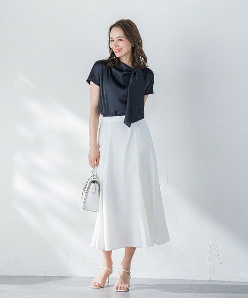 Viaggio Blu / ビアッジョブルー ミニ・ひざ丈スカート | 接触冷感2WAYストレッチマーメイドスカート≪洗濯機で洗える≫ | 詳細2