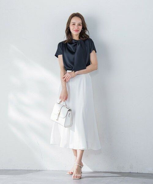 Viaggio Blu / ビアッジョブルー ミニ・ひざ丈スカート | 接触冷感2WAYストレッチマーメイドスカート≪洗濯機で洗える≫ | 詳細3