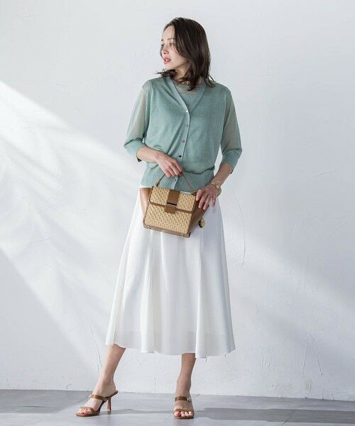 Viaggio Blu / ビアッジョブルー ミニ・ひざ丈スカート | 接触冷感2WAYストレッチマーメイドスカート≪洗濯機で洗える≫ | 詳細4