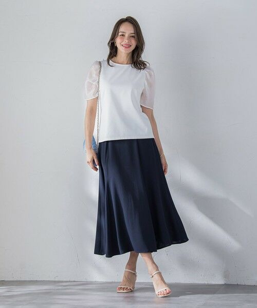Viaggio Blu / ビアッジョブルー ミニ・ひざ丈スカート | 接触冷感2WAYストレッチマーメイドスカート≪洗濯機で洗える≫ | 詳細16