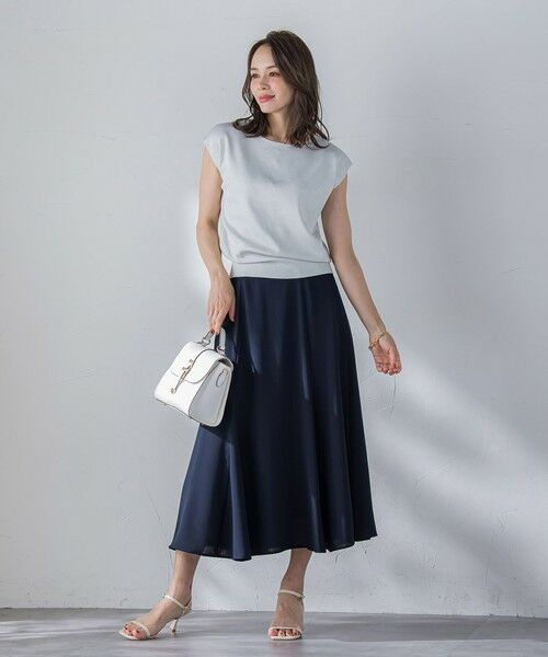 Viaggio Blu / ビアッジョブルー ミニ・ひざ丈スカート | 接触冷感2WAYストレッチマーメイドスカート≪洗濯機で洗える≫ | 詳細18