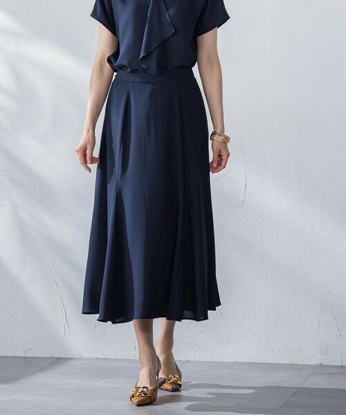 Viaggio Blu / ビアッジョブルー ミニ・ひざ丈スカート | 接触冷感2WAYストレッチマーメイドスカート≪洗濯機で洗える≫ | 詳細20