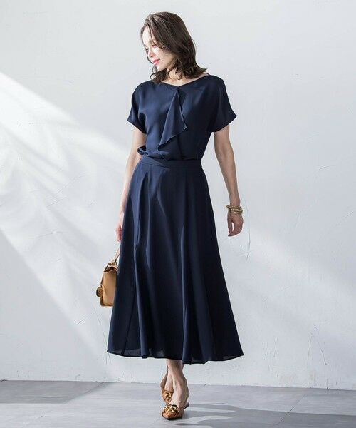 Viaggio Blu / ビアッジョブルー ミニ・ひざ丈スカート | 接触冷感2WAYストレッチマーメイドスカート≪洗濯機で洗える≫ | 詳細23