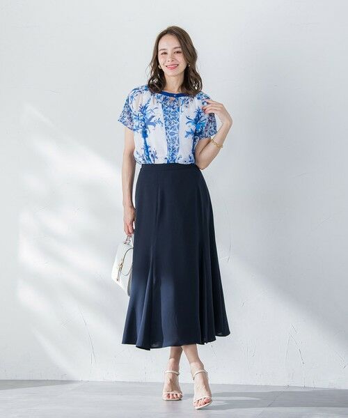 Viaggio Blu / ビアッジョブルー ミニ・ひざ丈スカート | 接触冷感2WAYストレッチマーメイドスカート≪洗濯機で洗える≫ | 詳細27