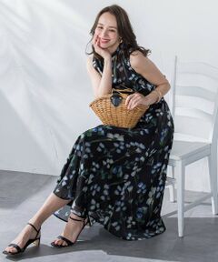 Viaggio Blu / ビアッジョブルー ミニ・ひざ丈スカート | リシアンサスプリントスカート≪洗濯機で洗える≫