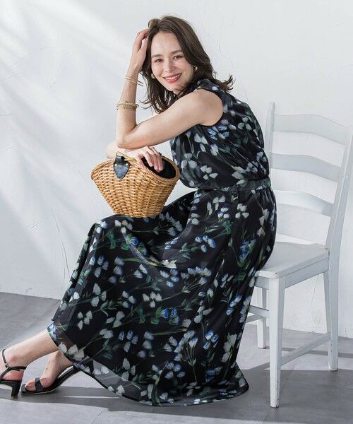 Viaggio Blu / ビアッジョブルー ミニ・ひざ丈スカート | リシアンサスプリントスカート≪洗濯機で洗える≫ | 詳細1