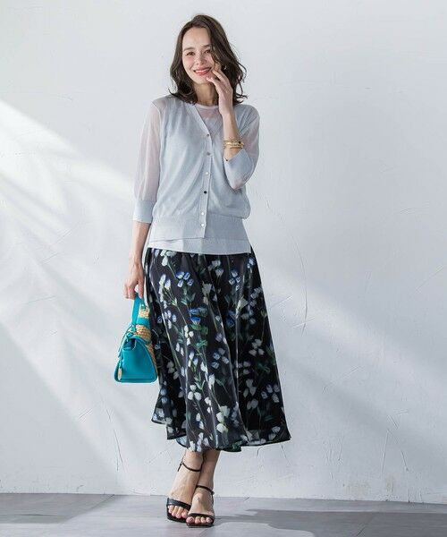 Viaggio Blu / ビアッジョブルー ミニ・ひざ丈スカート | リシアンサスプリントスカート≪洗濯機で洗える≫ | 詳細12