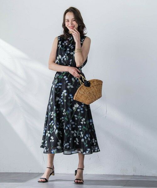 Viaggio Blu / ビアッジョブルー ミニ・ひざ丈スカート | リシアンサスプリントスカート≪洗濯機で洗える≫ | 詳細5