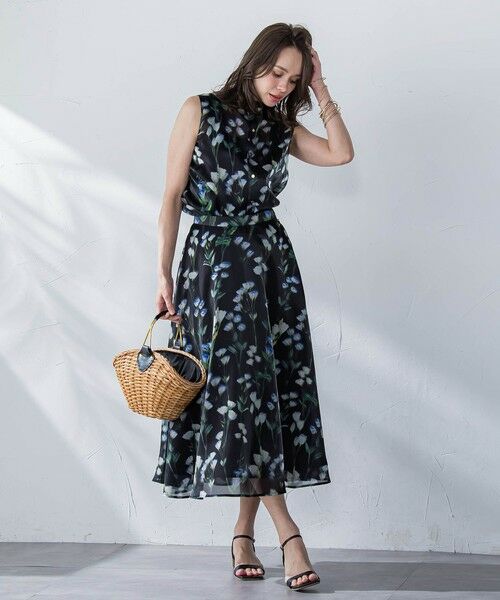 Viaggio Blu / ビアッジョブルー ミニ・ひざ丈スカート | リシアンサスプリントスカート≪洗濯機で洗える≫ | 詳細6