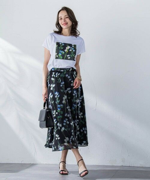 Viaggio Blu / ビアッジョブルー ミニ・ひざ丈スカート | リシアンサスプリントスカート≪洗濯機で洗える≫ | 詳細9