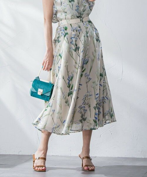 Viaggio Blu / ビアッジョブルー ミニ・ひざ丈スカート | リシアンサスプリントスカート≪洗濯機で洗える≫ | 詳細21