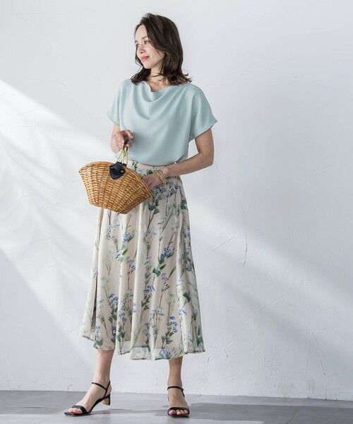 Viaggio Blu / ビアッジョブルー ミニ・ひざ丈スカート | リシアンサスプリントスカート≪洗濯機で洗える≫ | 詳細24