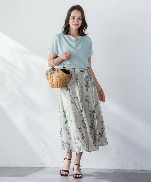 Viaggio Blu / ビアッジョブルー ミニ・ひざ丈スカート | リシアンサスプリントスカート≪洗濯機で洗える≫ | 詳細25