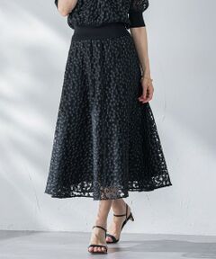 Viaggio Blu / ビアッジョブルー ミニ・ひざ丈スカート | ミニフラワーチュールレーススカート≪洗濯機で洗える≫
