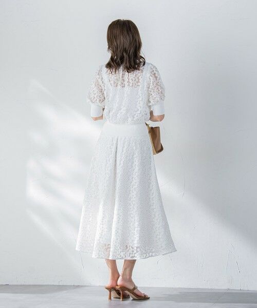 Viaggio Blu / ビアッジョブルー ミニ・ひざ丈スカート | ミニフラワーチュールレーススカート≪洗濯機で洗える≫ | 詳細10