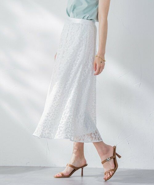 Viaggio Blu / ビアッジョブルー ミニ・ひざ丈スカート | ミニフラワーチュールレーススカート≪洗濯機で洗える≫ | 詳細2