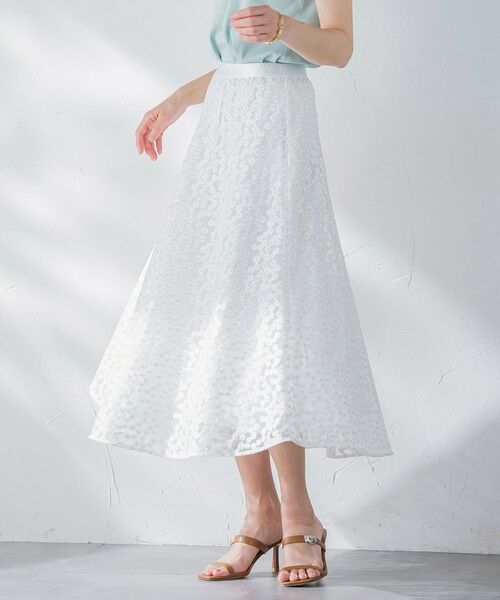 Viaggio Blu / ビアッジョブルー ミニ・ひざ丈スカート | ミニフラワーチュールレーススカート≪洗濯機で洗える≫ | 詳細4