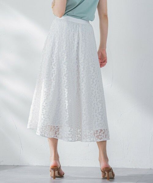 Viaggio Blu / ビアッジョブルー ミニ・ひざ丈スカート | ミニフラワーチュールレーススカート≪洗濯機で洗える≫ | 詳細5