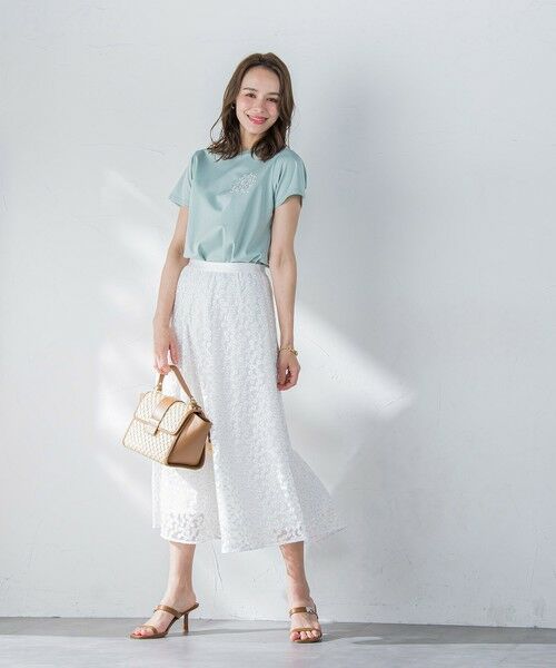 Viaggio Blu / ビアッジョブルー ミニ・ひざ丈スカート | ミニフラワーチュールレーススカート≪洗濯機で洗える≫ | 詳細7