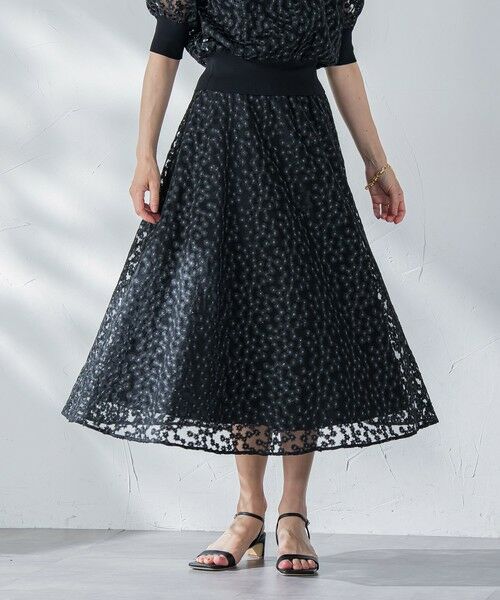 Viaggio Blu / ビアッジョブルー ミニ・ひざ丈スカート | ミニフラワーチュールレーススカート≪洗濯機で洗える≫ | 詳細11