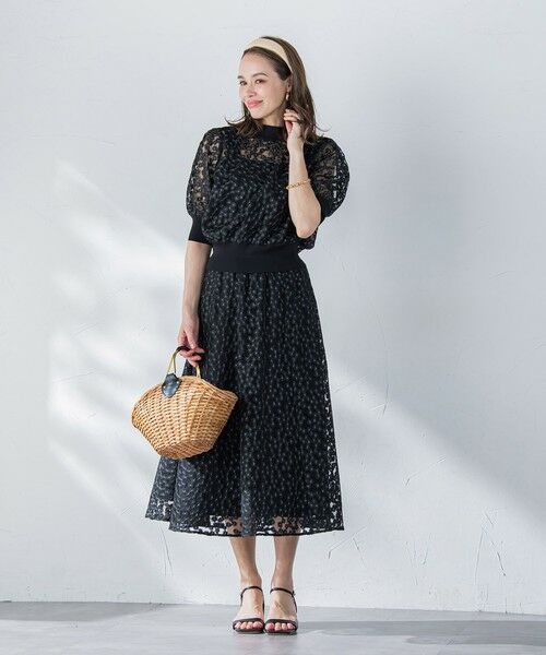 Viaggio Blu / ビアッジョブルー ミニ・ひざ丈スカート | ミニフラワーチュールレーススカート≪洗濯機で洗える≫ | 詳細13