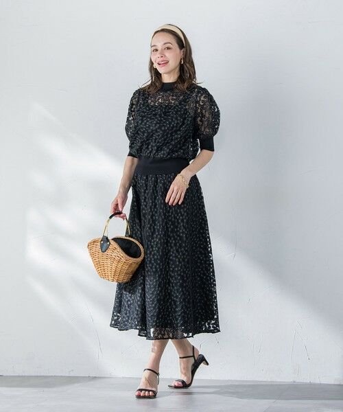 Viaggio Blu / ビアッジョブルー ミニ・ひざ丈スカート | ミニフラワーチュールレーススカート≪洗濯機で洗える≫ | 詳細15