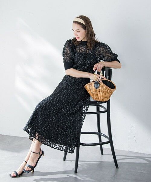 Viaggio Blu / ビアッジョブルー ミニ・ひざ丈スカート | ミニフラワーチュールレーススカート≪洗濯機で洗える≫ | 詳細16