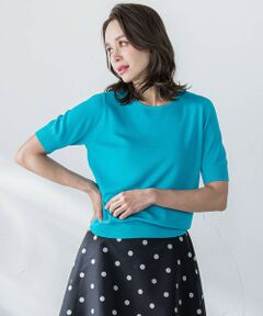 Viaggio Blu / ビアッジョブルー ニット・セーター | ドライタッチハーフスリーブプルオーバー≪手洗い可能≫