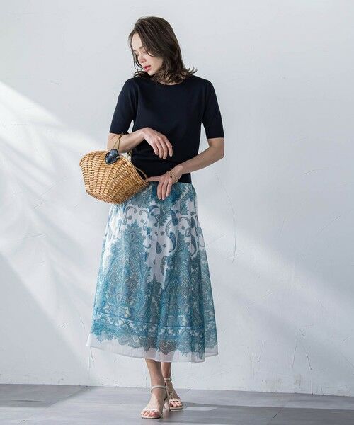 Viaggio Blu / ビアッジョブルー ニット・セーター | ドライタッチハーフスリーブプルオーバー≪手洗い可能≫ | 詳細5