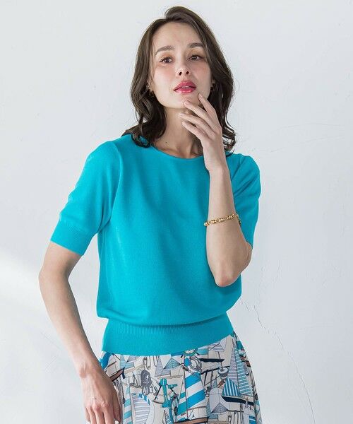 Viaggio Blu / ビアッジョブルー ニット・セーター | ドライタッチハーフスリーブプルオーバー≪手洗い可能≫ | 詳細13