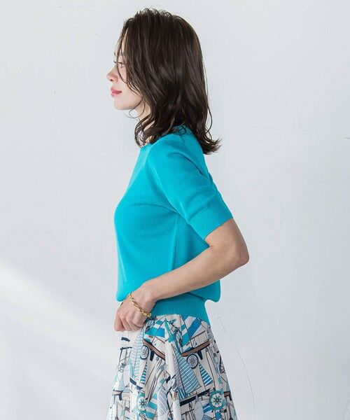 Viaggio Blu / ビアッジョブルー ニット・セーター | ドライタッチハーフスリーブプルオーバー≪手洗い可能≫ | 詳細16