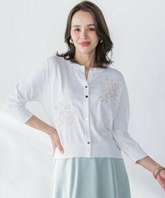 Viaggio Blu / ビアッジョブルー ニット・セーター | フラワー刺繍カーディガン≪手洗い可能≫