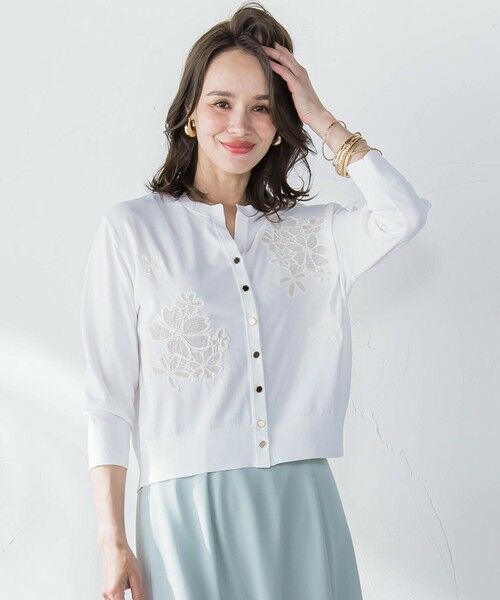 Viaggio Blu / ビアッジョブルー ニット・セーター | フラワー刺繍カーディガン≪手洗い可能≫ | 詳細2