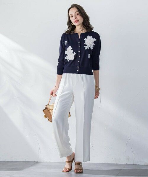 Viaggio Blu / ビアッジョブルー ニット・セーター | フラワー刺繍カーディガン≪手洗い可能≫ | 詳細10