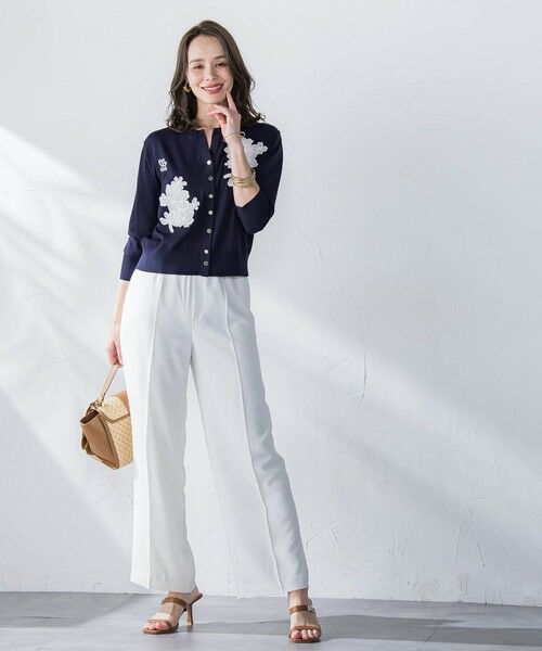 Viaggio Blu / ビアッジョブルー ニット・セーター | フラワー刺繍カーディガン≪手洗い可能≫ | 詳細11